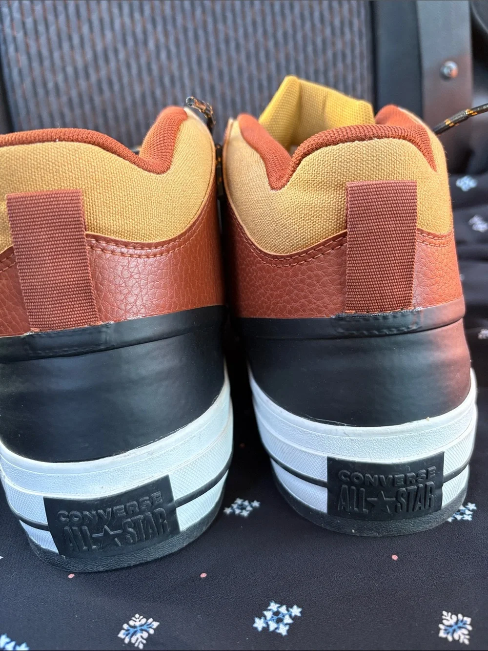 Converse High-Top Sneakers in Mustard and Rust - Picture 4 of 7